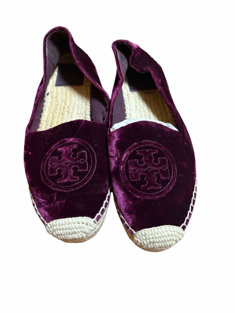Tory Burch Velvet Espadrille Flats in Plum - Picture 2 of 4